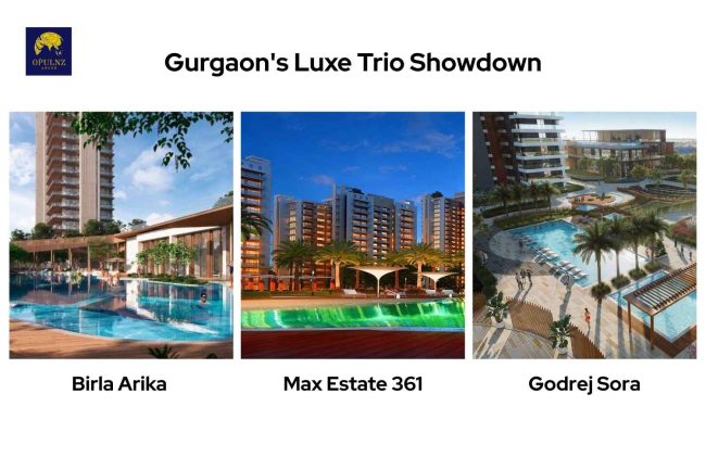 Gurgaon’s Luxe Trio Showdown: Birla Arika vs. Max Estate 361 vs. Godrej Sora